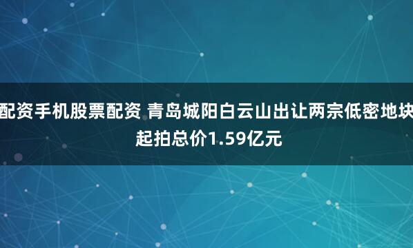 配资手机股票配资 青岛城阳白云山出让两宗低密地块 起拍总价1.59亿元